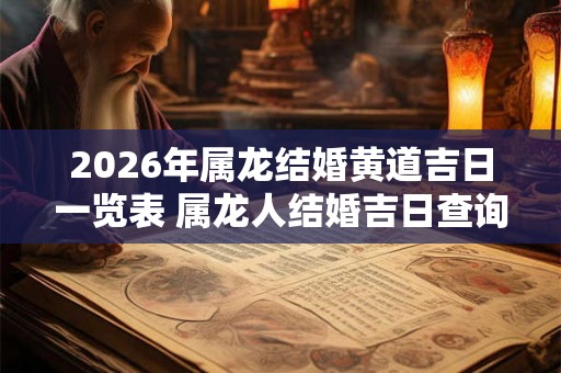 2026年属龙结婚黄道吉日一览表 属龙人结婚吉日查询