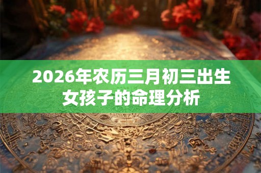 2026年农历三月初三出生女孩子的命理分析