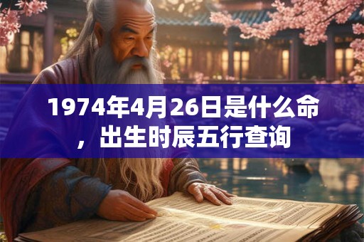1974年4月26日是什么命，出生时辰五行查询