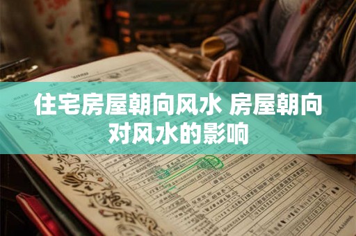 住宅房屋朝向风水 房屋朝向对风水的影响