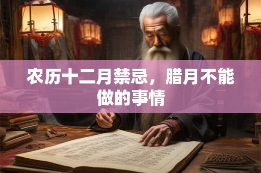 农历十二月禁忌，腊月不能做的事情