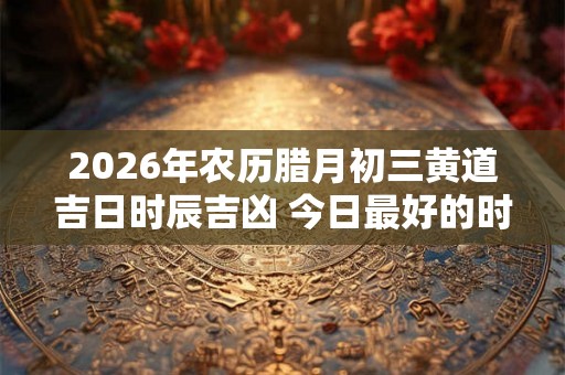2026年农历腊月初三黄道吉日时辰吉凶 今日最好的时辰