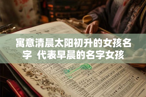 寓意清晨太阳初升的女孩名字  代表早晨的名字女孩