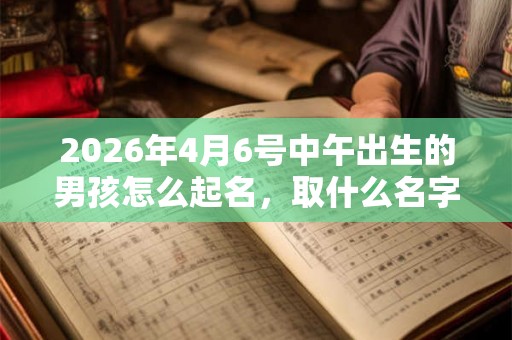2026年4月6号中午出生的男孩怎么起名，取什么名字吉祥？