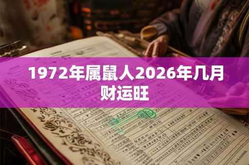 1972年属鼠人2026年几月财运旺