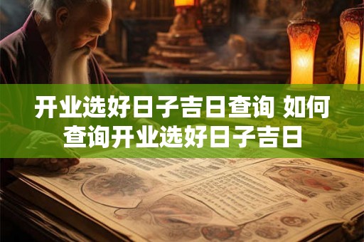 开业选好日子吉日查询 如何查询开业选好日子吉日