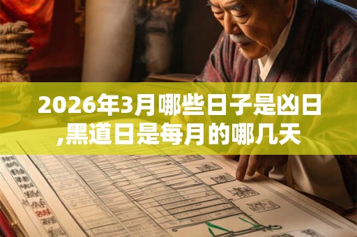 2026年3月哪些日子是凶日,黑道日是每月的哪几天