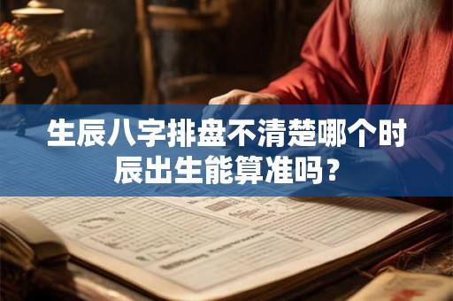 生辰八字排盘不清楚哪个时辰出生能算准吗？