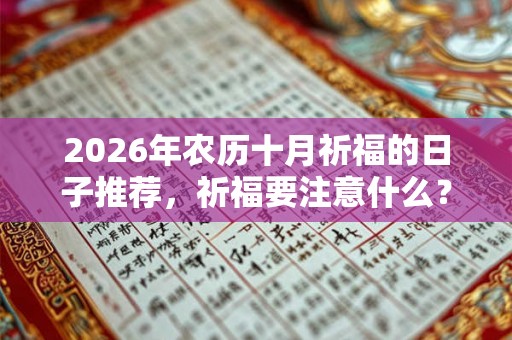 2026年农历十月祈福的日子推荐,祈福要注意什么? 2026年农历十月祈福的日子推荐,祈福要注意什么?