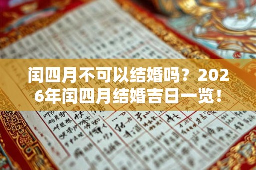 闰四月不可以结婚吗?2026年闰四月结婚吉日一览! 闰四月不可以结婚吗?2026年闰四月结婚吉日一览!
