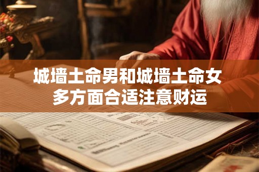 城墙土命男和城墙土命女 多方面合适注意财运