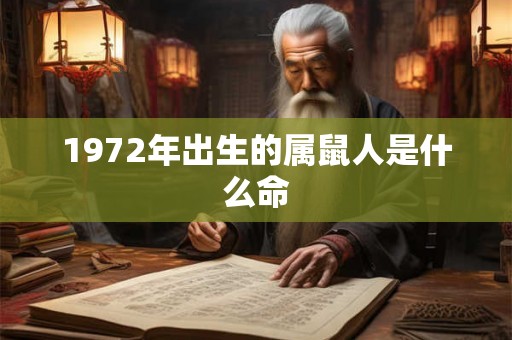 1972年出生的属鼠人是什么命