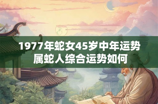 1977年蛇女45岁中年运势 属蛇人综合运势如何