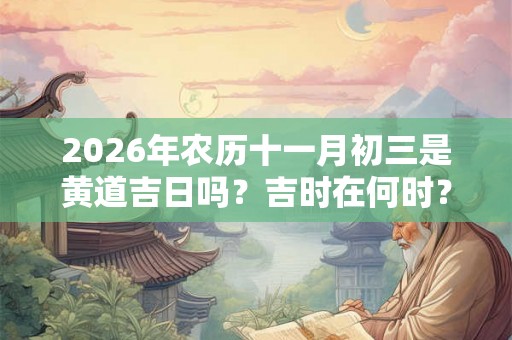 2026年农历十一月初三是黄道吉日吗？吉时在何时？