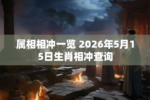 属相相冲一览 2026年5月15日生肖相冲查询