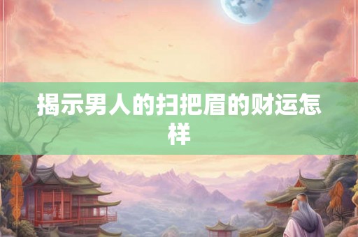 揭示男人的扫把眉的财运怎样