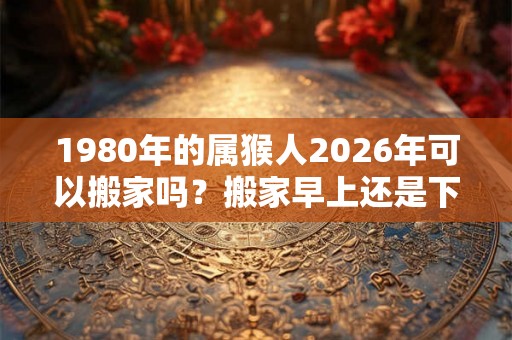 1980年的属猴人2026年可以搬家吗?搬家早上还是下午好? 1980年的属猴人2026年可以搬家吗?搬家早上还是下午好?