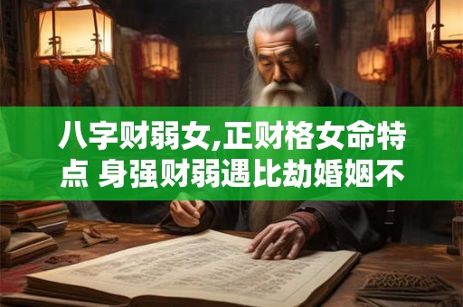 八字财弱女,正财格女命特点 身强财弱遇比劫婚姻不顺？