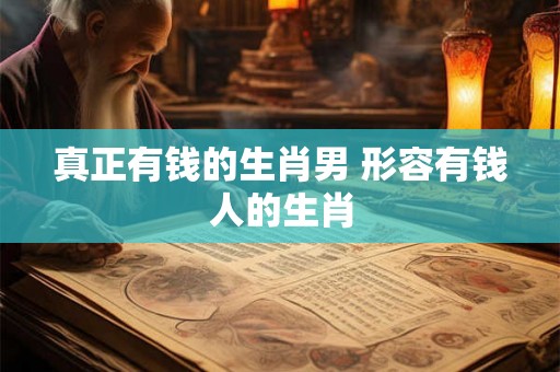 真正有钱的生肖男 形容有钱人的生肖