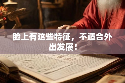 脸上有这些特征，不适合外出发展！