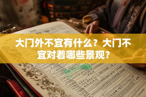 大门外不宜有什么？大门不宜对着哪些景观？