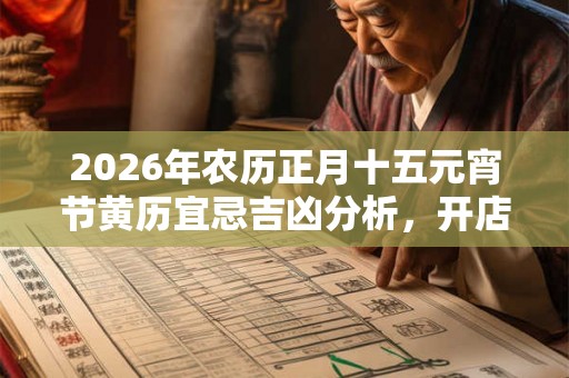 2026年农历正月十五元宵节黄历宜忌吉凶分析，开店开业好吗？