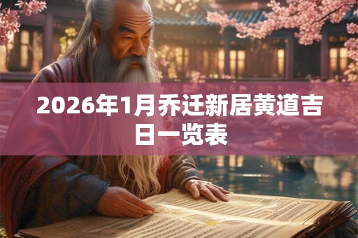 2026年1月乔迁新居黄道吉日一览表 2026年1月乔迁新居黄道吉日一览表