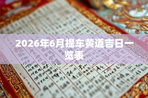 2026年6月提车黄道吉日一览表
