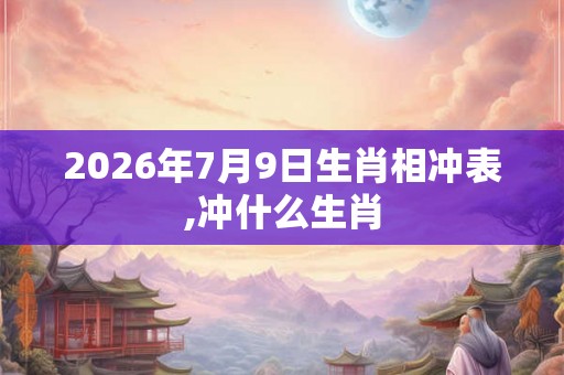 2026年7月9日生肖相冲表,冲什么生肖