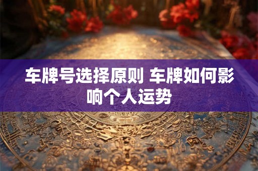车牌号选择原则 车牌如何影响个人运势