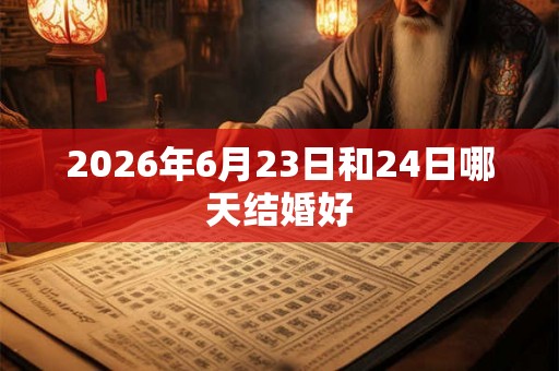 2026年6月23日和24日哪天结婚好