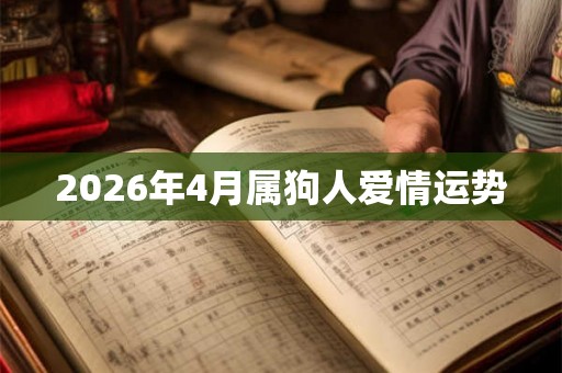 2026年4月属狗人爱情运势