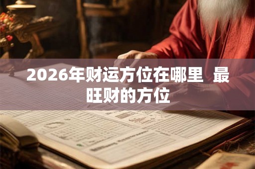 2026年财运方位在哪里 最旺财的方位 2026年财运方位在哪里 最旺财的方位