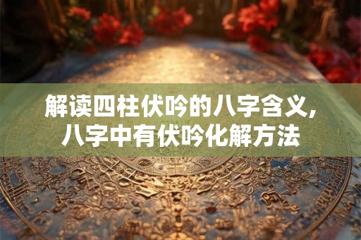 解读四柱伏吟的八字含义,八字中有伏吟化解方法