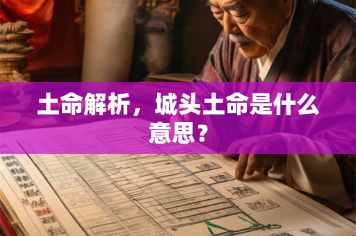 土命解析，城头土命是什么意思？