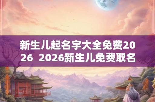 新生儿起名字大全免费2026  2026新生儿免费取名