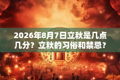 2026年8月7日立秋是几点几分？立秋的习俗和禁忌？