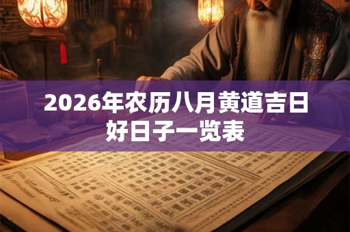 2026年农历八月黄道吉日好日子一览表