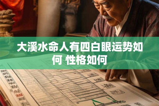 大溪水命人有四白眼运势如何 性格如何
