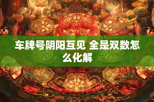 车牌号阴阳互见 全是双数怎么化解