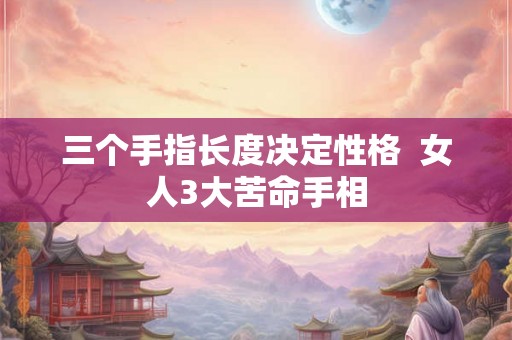 三个手指长度决定性格  女人3大苦命手相