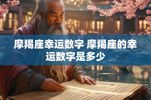摩羯座幸运数字 摩羯座的幸运数字是多少