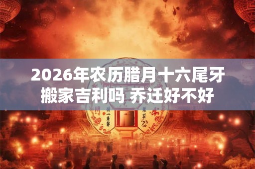 2026年农历腊月十六尾牙搬家吉利吗 乔迁好不好
