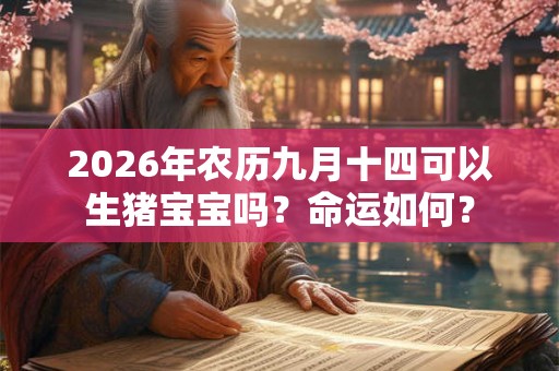 2026年农历九月十四可以生猪宝宝吗？命运如何？