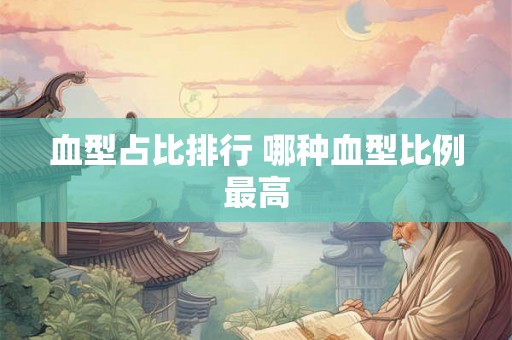 血型占比排行 哪种血型比例最高