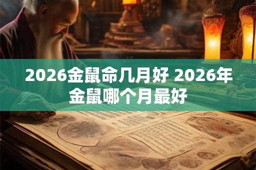2026金鼠命几月好 2026年金鼠哪个月最好