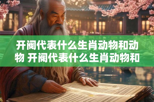 开阀代表什么生肖动物和动物 开阀代表什么生肖动物和动物