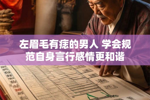 左眉毛有痣的男人 学会规范自身言行感情更和谐 左眉毛有痣的男人 学会规范自身言行感情更和谐