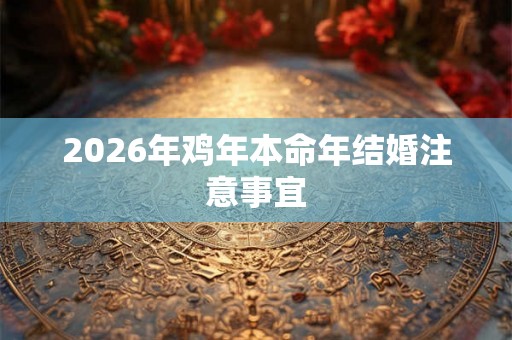 2026年鸡年本命年结婚注意事宜