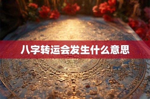 八字转运会发生什么意思